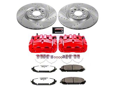PowerStop Z36 Extreme Truck and Tow Brake Rotor, Pad and Caliper Kit; Front (14-16 Jeep Cherokee KL w/ Dual Piston Front Calipers)