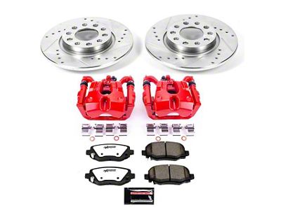 PowerStop Z36 Extreme Truck and Tow Brake Rotor, Pad and Caliper Kit; Rear (14-23 Jeep Cherokee KL w/ Single Piston Front Calipers)
