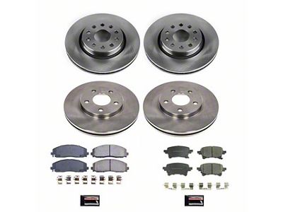 PowerStop OE Replacement Brake Rotor, Pad and Caliper Kit; Front and Rear (20-25 Jeep Gladiator JT)