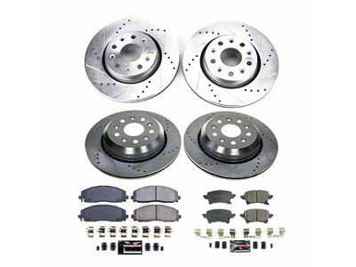 PowerStop Z23 Evolution Sport Brake Rotor and Pad Kit; Front and Rear (20-25 Jeep Gladiator JT)