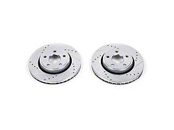 PowerStop Evolution Cross-Drilled and Slotted Rotors; Front Pair (11-21 Jeep Grand Cherokee WK2 w/ Solid Rear Rotors, Excluding SRT, SRT8 & Trackhawk)