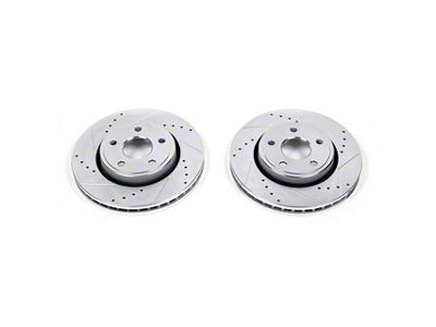 PowerStop Evolution Cross-Drilled and Slotted Rotors; Front Pair (11-21 Jeep Grand Cherokee WK2 w/ Solid Rear Rotors, Excluding SRT, SRT8 & Trackhawk)