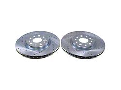 PowerStop Evolution Cross-Drilled and Slotted Rotors; Front Pair (22-26 Jeep Grand Cherokee WL w/ BR1/BR2 Brake Code)