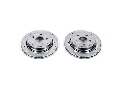PowerStop Evolution Cross-Drilled and Slotted Rotors; Rear Pair (11-21 Jeep Grand Cherokee WK2 w/ Vented Rear Rotors, Excluding SRT, SRT8 & Trackhawk)