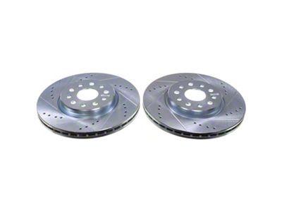 PowerStop Evolution Cross-Drilled and Slotted Rotors; Rear Pair (22-26 Jeep Grand Cherokee WL w/ BR2 Brake Code)