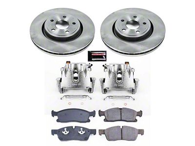 PowerStop OE Replacement Brake Rotor, Pad and Caliper Kit; Front (13-15 Jeep Grand Cherokee WK2 w/ Vented Rear Rotors, Excluding SRT & SRT8)