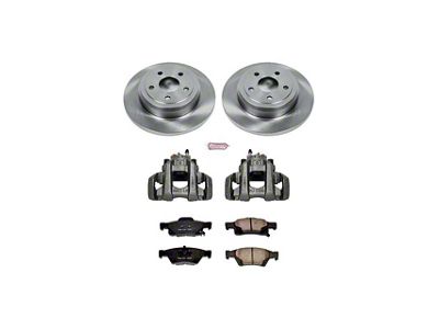 PowerStop OE Replacement Brake Rotor, Pad and Caliper Kit; Rear (11-21 Jeep Grand Cherokee WK2 w/ Solid Rear Rotors, Excluding SRT, SRT8 & Trackhawk)