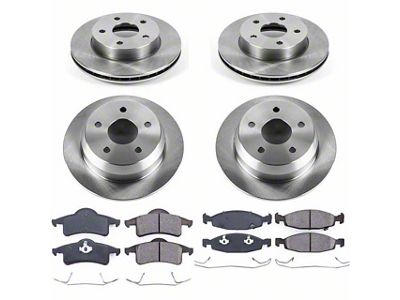 PowerStop OE Replacement Brake Rotor and Pad Kit; Front and Rear (99-02 Jeep Grand Cherokee WJ w/ Teves Calipers)