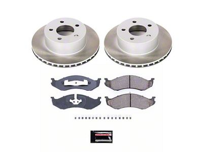 PowerStop Semi-Coated Brake Rotor and Pad Kit; Front (93-98 Jeep Grand Cherokee ZJ)