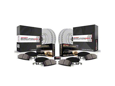 PowerStop Z17 Evolution Plus Brake Rotor and Pad Kit; Front and Rear (2021 Jeep Grand Cherokee WK2 SRT w/ 1-Piece Front Rotors)