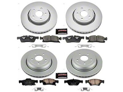 PowerStop Z17 Evolution Plus Brake Rotor and Pad Kit; Front and Rear (13-15 Jeep Grand Cherokee WK2 w/ Vented Rear Rotors, Excluding SRT & SRT8)