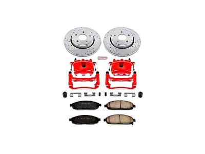 PowerStop Z23 Evolution Sport Brake Rotor, Pad and Caliper Kit; Front (05-10 Jeep Grand Cherokee WK w/o Factory Jeep Logo Calipers, Excluding SRT8)