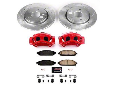 PowerStop Z23 Evolution Sport Brake Rotor, Pad and Caliper Kit; Front (05-10 Jeep Grand Cherokee WK w/ Factory Jeep Logo Calipers, Excluding SRT8)