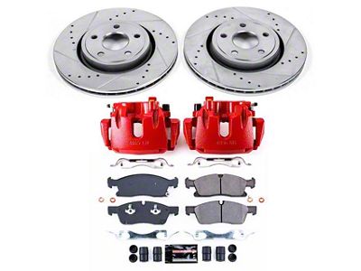 PowerStop Z23 Evolution Sport Brake Rotor, Pad and Caliper Kit; Front (11-12 Jeep Grand Cherokee WK2 w/ Vented Rear Rotors, Excluding SRT8)