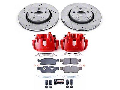 PowerStop Z23 Evolution Sport Brake Rotor, Pad and Caliper Kit; Front (13-15 Jeep Grand Cherokee WK2 w/ Vented Rear Rotors, Excluding SRT & SRT8)