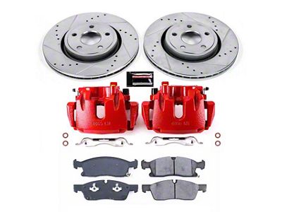 PowerStop Z23 Evolution Sport Brake Rotor, Pad and Caliper Kit; Front (16-19 Jeep Grand Cherokee WK2 w/ Vented Rear Rotors, Excluding SRT & Trackhawk)