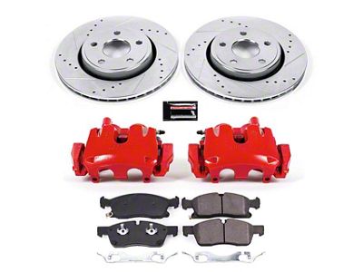 PowerStop Z23 Evolution Sport Brake Rotor, Pad and Caliper Kit; Front (17-19 Jeep Grand Cherokee WK2 w/ Solid Rear Rotors, Excluding SRT & Trackhawk)