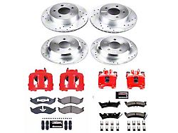 PowerStop Z23 Evolution Sport Brake Rotor, Pad and Caliper Kit; Front and Rear (95-98 Jeep Grand Cherokee ZJ)