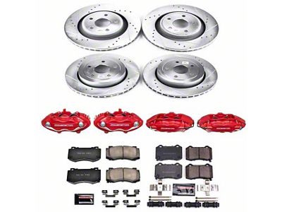 PowerStop Z23 Evolution Sport Brake Rotor, Pad and Caliper Kit; Front and Rear (06-10 Jeep Grand Cherokee WK SRT8)