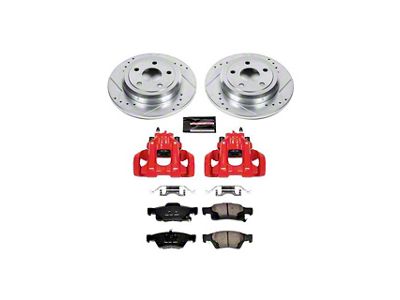 PowerStop Z23 Evolution Sport Brake Rotor, Pad and Caliper Kit; Rear (11-21 Jeep Grand Cherokee WK2 w/ Solid Rear Rotors, Excluding SRT, SRT8 & Trackhawk)
