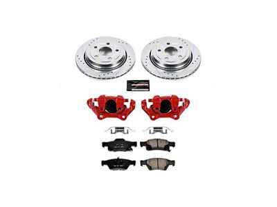 PowerStop Z23 Evolution Sport Brake Rotor, Pad and Caliper Kit; Rear (11-21 Jeep Grand Cherokee WK2 w/ Vented Rear Rotors, Excluding SRT, SRT8 & Trackhawk)