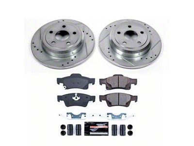 PowerStop Z23 Evolution Sport Brake Rotor and Pad Kit; Rear (11-21 Jeep Grand Cherokee WK2 w/ Solid Rear Rotors, Excluding SRT, SRT8 & Trackhawk)