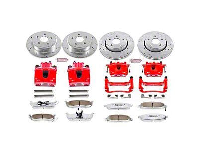 PowerStop Z26 Street Warrior Brake Rotor, Pad and Caliper Kit; Front and Rear (05-10 Jeep Grand Cherokee WK w/o Factory Jeep Logo Calipers, Excluding SRT8)