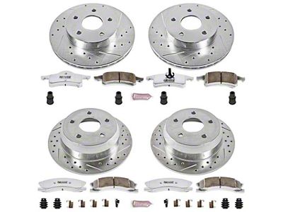 PowerStop Z26 Street Warrior Brake Rotor and Pad Kit; Front and Rear (99-02 Jeep Grand Cherokee WJ w/ Teves Calipers)
