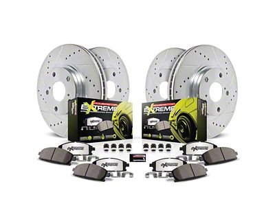 PowerStop Z26 Street Warrior Brake Rotor and Pad Kit; Front and Rear (2021 Jeep Grand Cherokee WK2 SRT w/ 1-Piece Front Rotors)