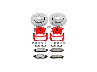 PowerStop Z36 Extreme Truck and Tow Brake Rotor, Pad and Caliper Kit; Front (05-10 Jeep Grand Cherokee WK w/o Factory Jeep Logo Calipers, Excluding SRT8)