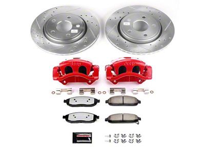 PowerStop Z36 Extreme Truck and Tow Brake Rotor, Pad and Caliper Kit; Front (05-10 Jeep Grand Cherokee WK w/ Factory Jeep Logo Calipers, Excluding SRT8)