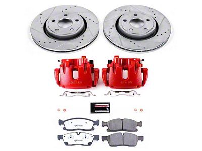PowerStop Z36 Extreme Truck and Tow Brake Rotor, Pad and Caliper Kit; Front (13-15 Jeep Grand Cherokee WK2 w/ Vented Rear Rotors, Excluding SRT & SRT8)