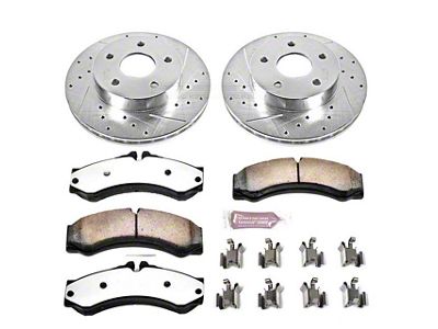 PowerStop Z36 Extreme Truck and Tow Brake Rotor and Pad Kit; Front (99-02 Jeep Grand Cherokee WJ w/ Akebono Calipers; 03-04 Jeep Grand Cherokee WJ)