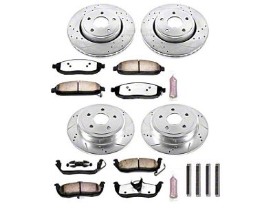 PowerStop Z36 Extreme Truck and Tow Brake Rotor and Pad Kit; Front and Rear (05-10 Jeep Grand Cherokee WK, Excluding SRT8)