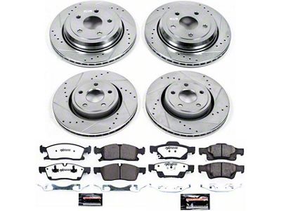 PowerStop Z36 Extreme Truck and Tow Brake Rotor and Pad Kit; Front and Rear (11-12 Jeep Grand Cherokee WK2 w/ Vented Rear Rotors, Excluding SRT8)