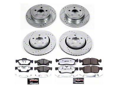 PowerStop Z36 Extreme Truck and Tow Brake Rotor and Pad Kit; Front and Rear (17-21 Jeep Grand Cherokee WK2 w/ Solid Rear Rotors, Excluding SRT & Trackhawk)