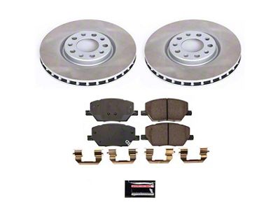 PowerStop Semi-Coated 5-Lug Brake Rotor and Pad Kit; Front (15-23 Jeep Renegade BU)
