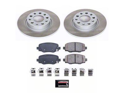 PowerStop Semi-Coated 5-Lug Brake Rotor and Pad Kit; Rear (15-23 Jeep Renegade BU)