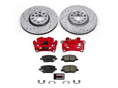 PowerStop Z23 Evolution Sport 5-Lug Brake Rotor, Pad and Caliper Kit; Front (15-18 Jeep Renegade BU)