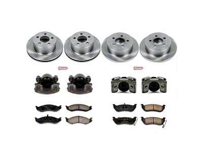 PowerStop OE Replacement Brake Rotor, Pad and Caliper Kit; Front and Rear (03-06 Jeep Wrangler TJ w/ Rear Disc Brakes)