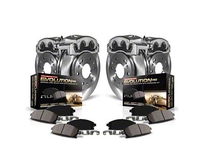 PowerStop OE Replacement Brake Rotor, Pad and Caliper Kit; Front and Rear (18-25 Jeep Wrangler JL w/ 342mm Solid Rear Rotors)