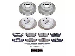 PowerStop Semi-Coated Brake Rotor and Pad Kit; Front and Rear (03-06 Jeep Wrangler TJ w/ Rear Disc Brakes)