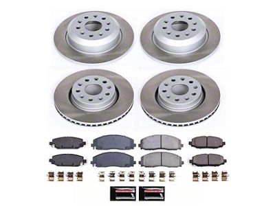 PowerStop Semi-Coated Brake Rotor and Pad Kit; Front and Rear (18-25 Jeep Wrangler JL w/ 342mm Solid Rear Rotors)