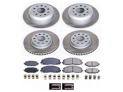 PowerStop Semi-Coated Brake Rotor and Pad Kit; Front and Rear (18-25 Jeep Wrangler JL w/ 328mm Solid Rear Rotors)