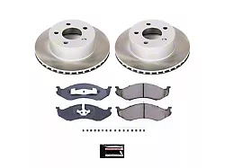 PowerStop Semi-Coated Brake Rotor and Pad Kit; Front (90-98 Jeep Wrangler YJ & TJ; 1999 Jeep Wrangler TJ w/ 3-1/4-Inch Composite Rotors)