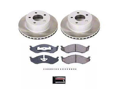 PowerStop Semi-Coated Brake Rotor and Pad Kit; Front (90-98 Jeep Wrangler YJ & TJ; 1999 Jeep Wrangler TJ w/ 3-1/4-Inch Composite Rotors)