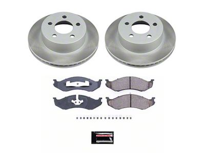 PowerStop Semi-Coated Brake Rotor and Pad Kit; Front (1999 Jeep Wrangler TJ w/ 3-Inch Cast Rotors; 00-06 Jeep Wrangler TJ)