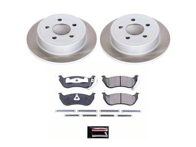 PowerStop Semi-Coated Brake Rotor and Pad Kit; Rear (03-06 Jeep Wrangler TJ w/ Rear Disc Brakes)