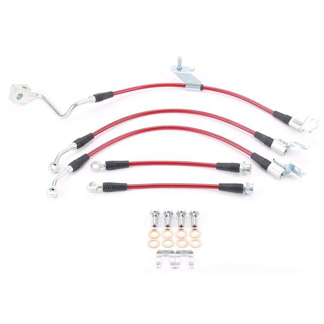 PowerStop Jeep Wrangler Stainless Steel Braided Brake Hoses; Front and