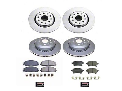 PowerStop Z17 Evolution Plus Brake Rotor and Pad Kit; Front and Rear (21-25 Jeep Wrangler JL w/ 350mm Vented Rear Rotors)